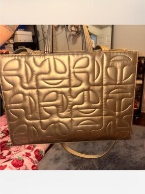 Telfar Metallic Gold Quilted Tote